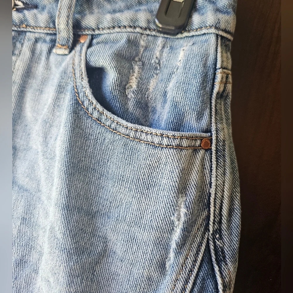PacSun Light Blue Distressed Denim Mini Skirt